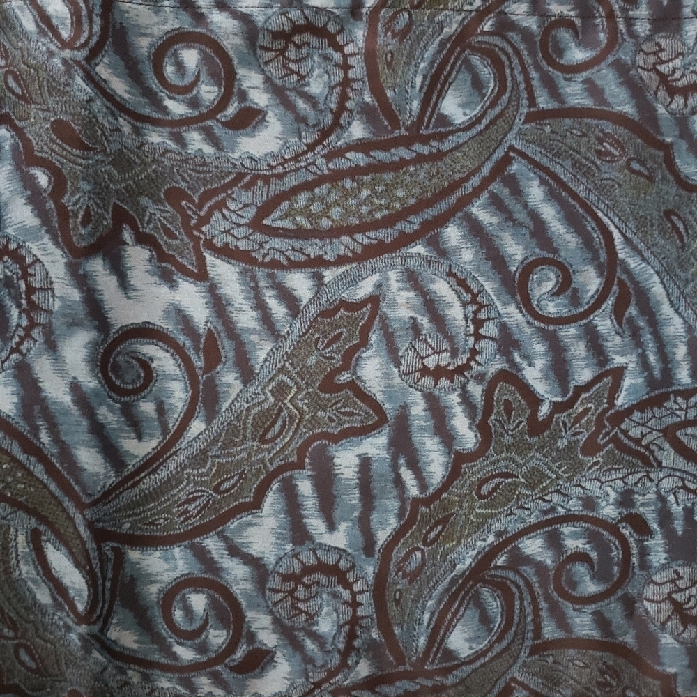 NWT Heidi Daus Luxury Evening Scarf Teal & Black Paisley Victorian Gothic - Picture 6 of 6